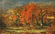 charles le roux Edge of the Woods;Cherry Trees in Autumn painting